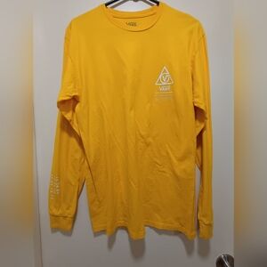 Vans 66 Supply Classic Fit T-Shirt Long Sleeve Tee 100% Cotton Small Men Yellow